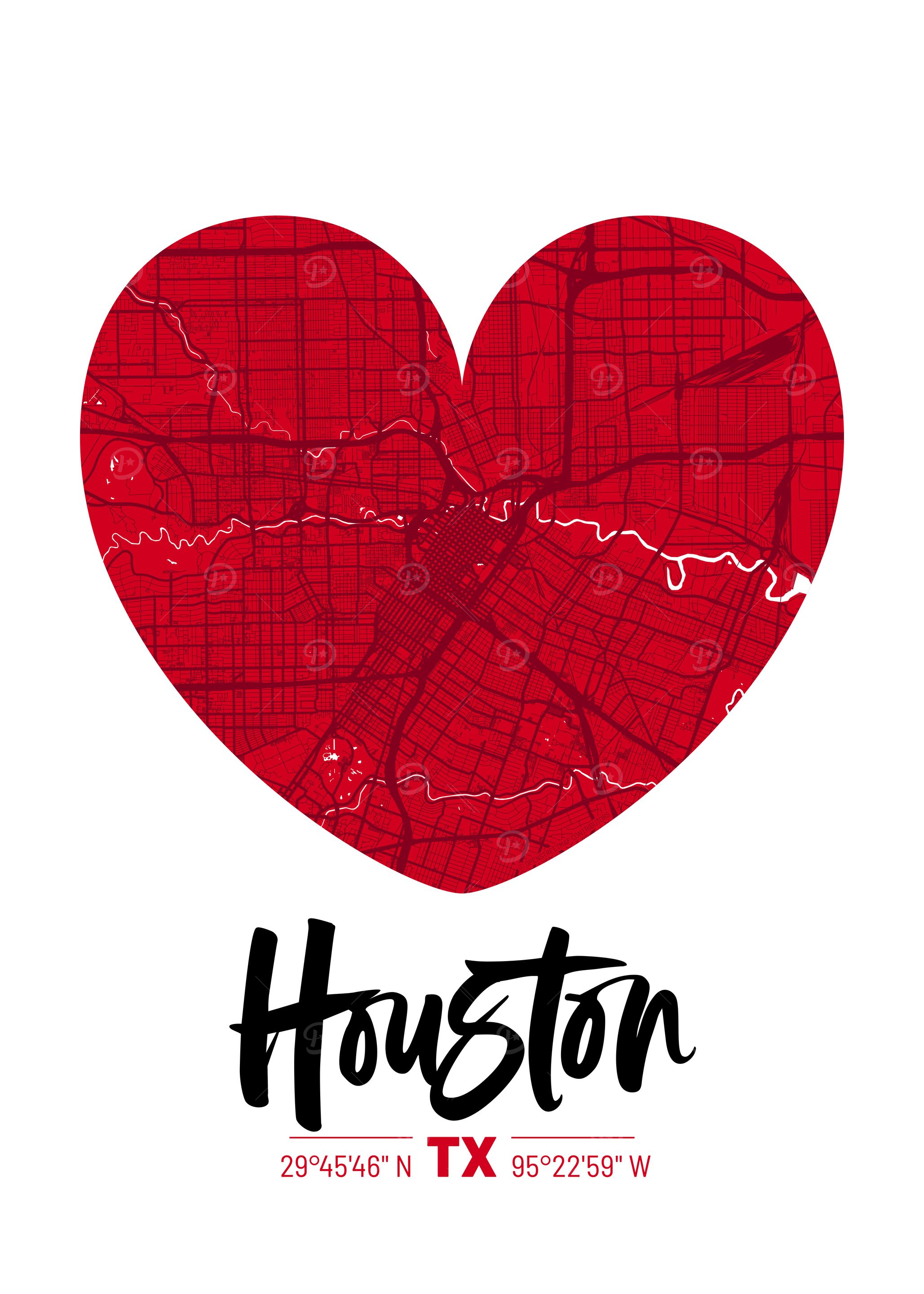Houston City Map Design