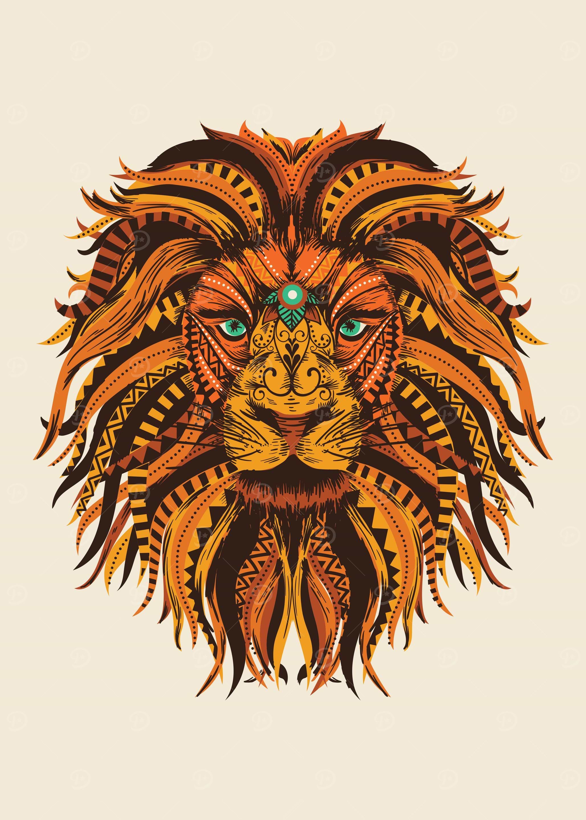 Lion Mandala Illustraion