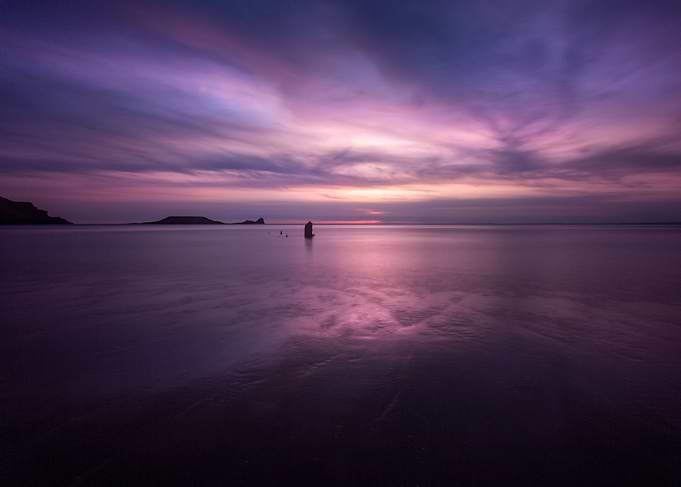 Sunset on Rhossili Bay