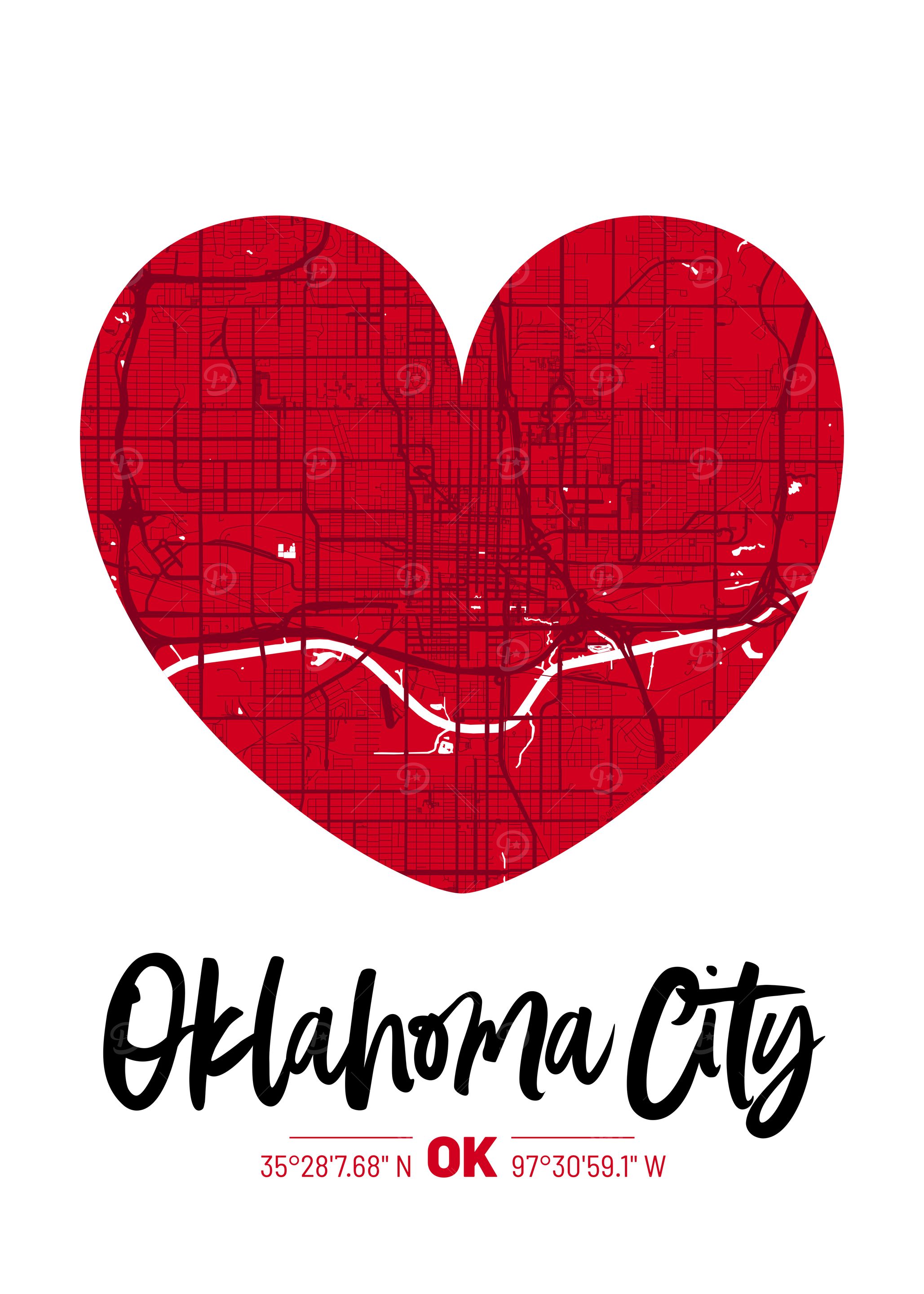 Oklahoma City Map Design