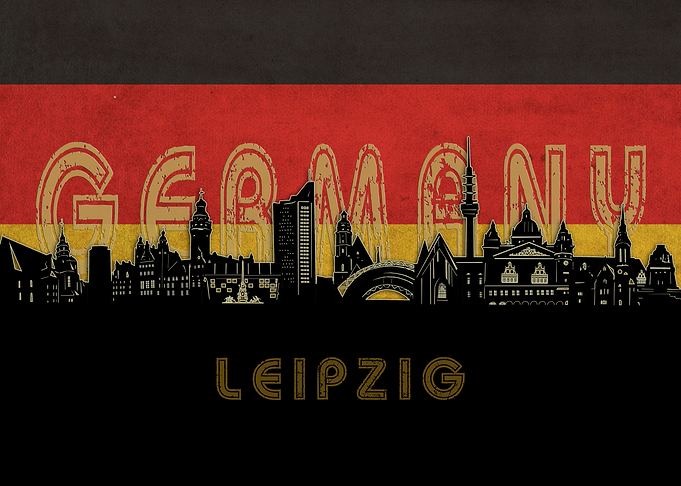 leipzig skyline flag