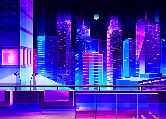 Synthwave Neon Penthouse