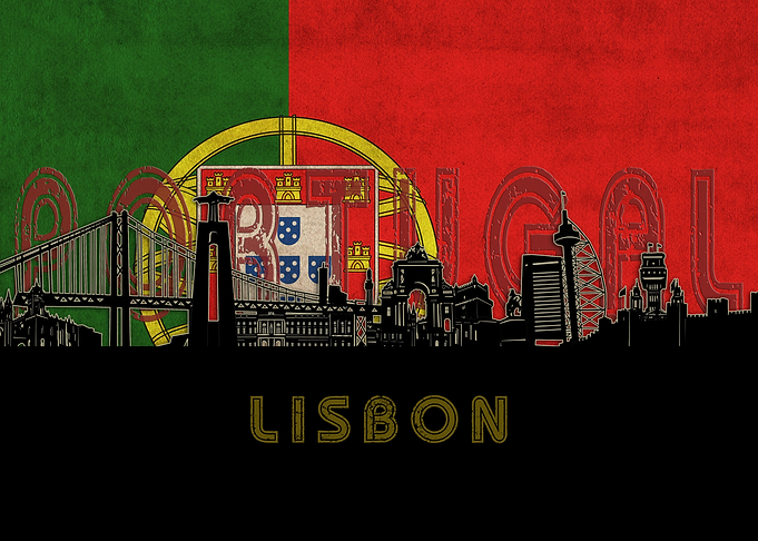 lisbon skyline flag