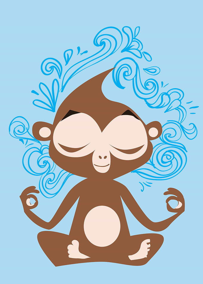 Yoga Affe Sport Geschenk