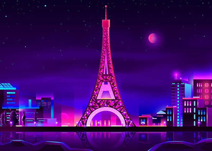 Synthwave Neon Paris