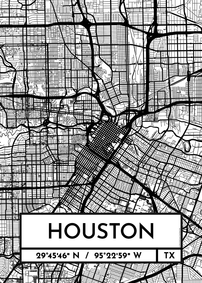 Houston City Map Design