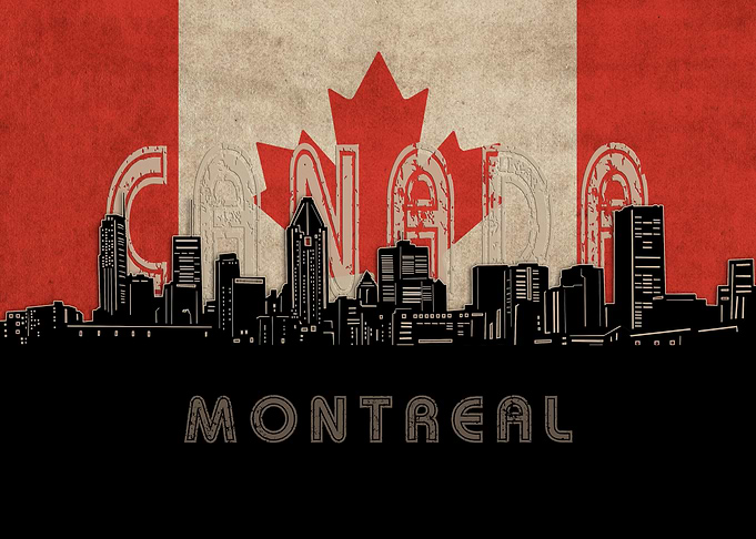 montreal skyline flag