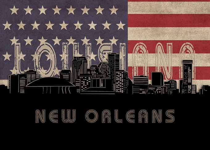 new orleans skyline flag