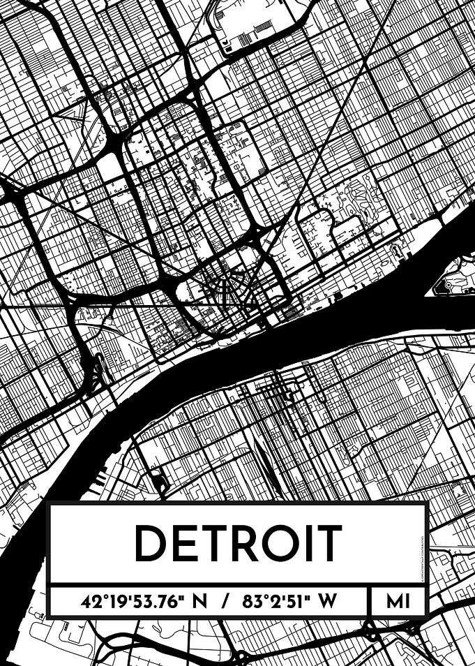 Detroit City Map Design