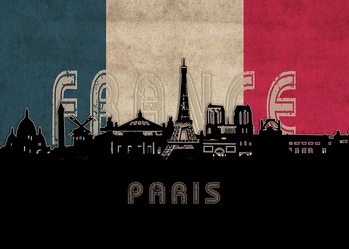 paris skyline flag