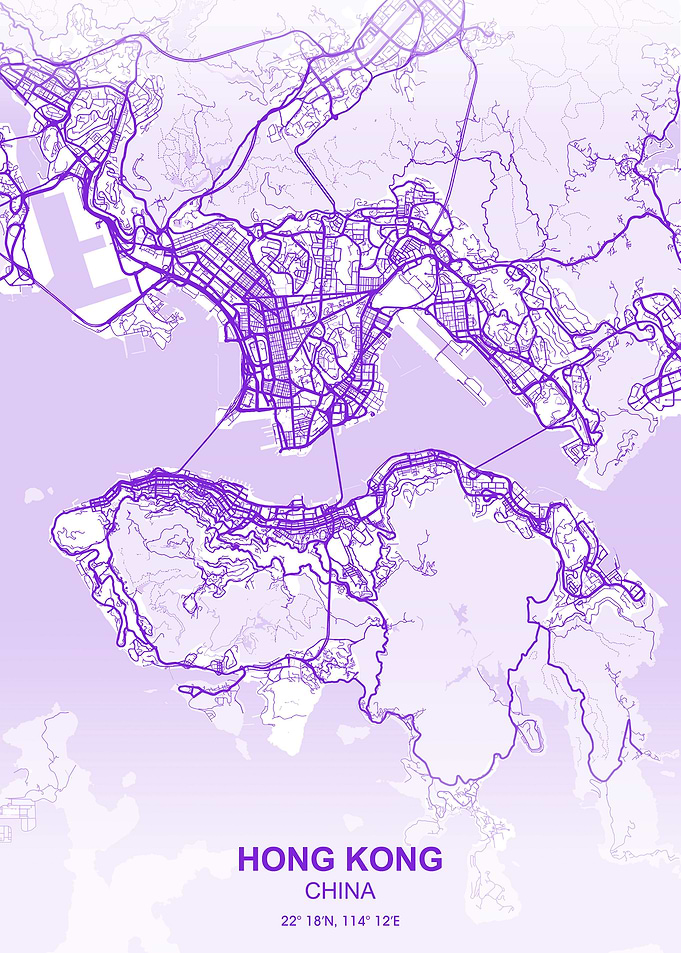 hong kong pastel map