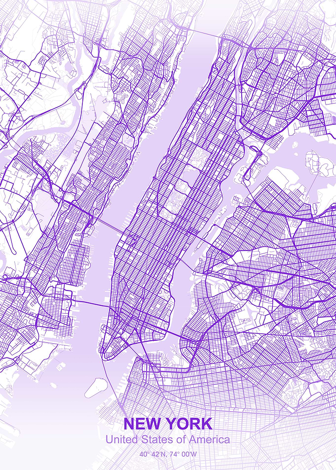 new york pastel map