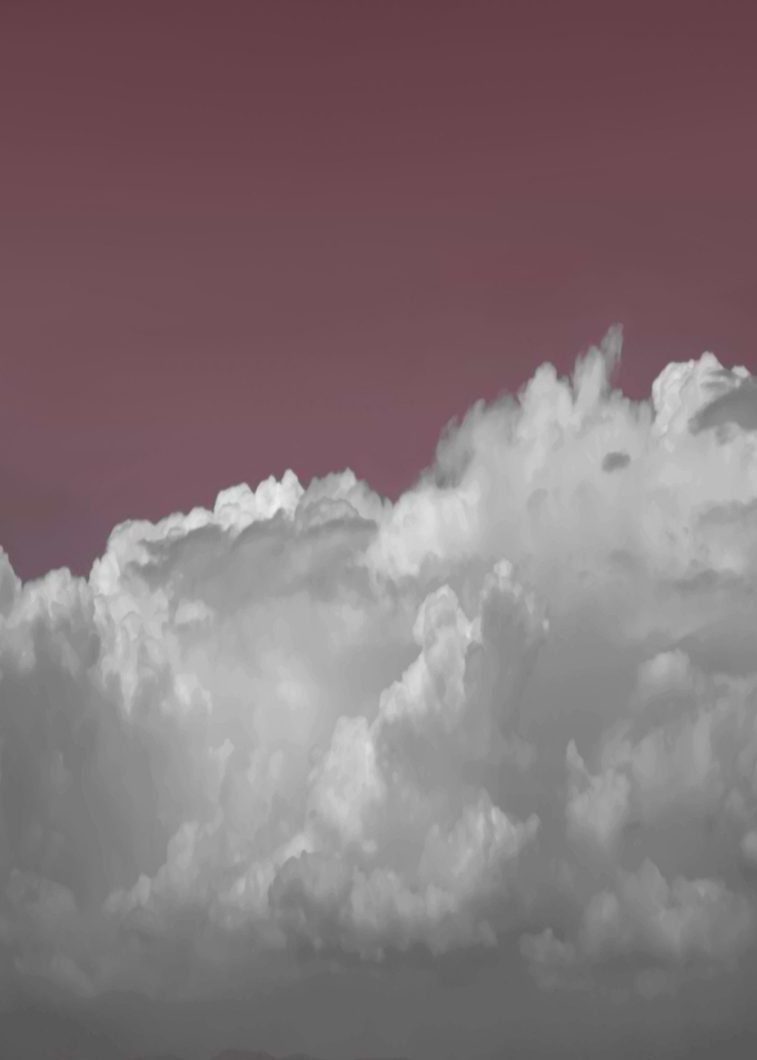 Cloudscape on dark rose