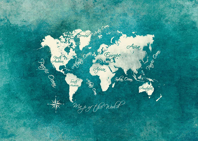 world map 2020 blue green