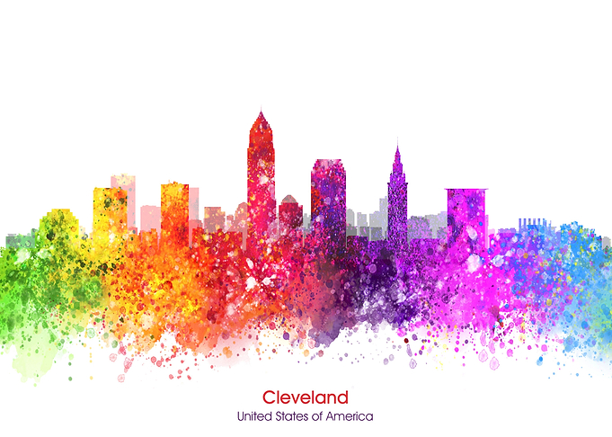 cleveland color cityscape