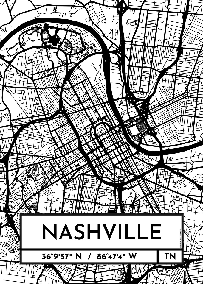 Nashville City Map Design