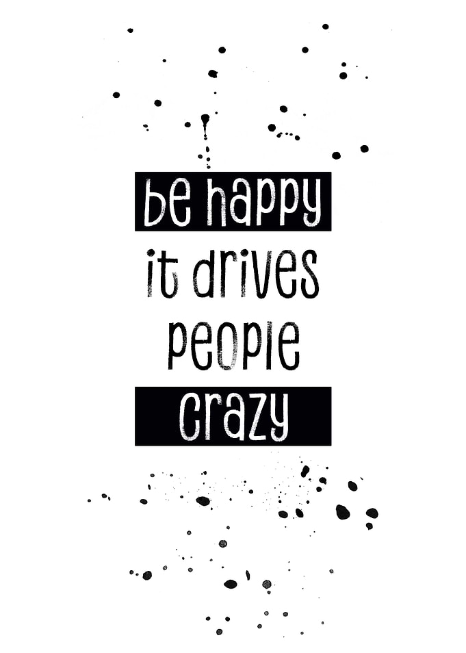 Text Art BE HAPPY
