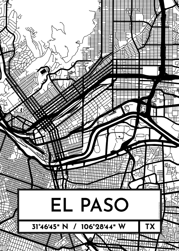 El Paso City Map Design