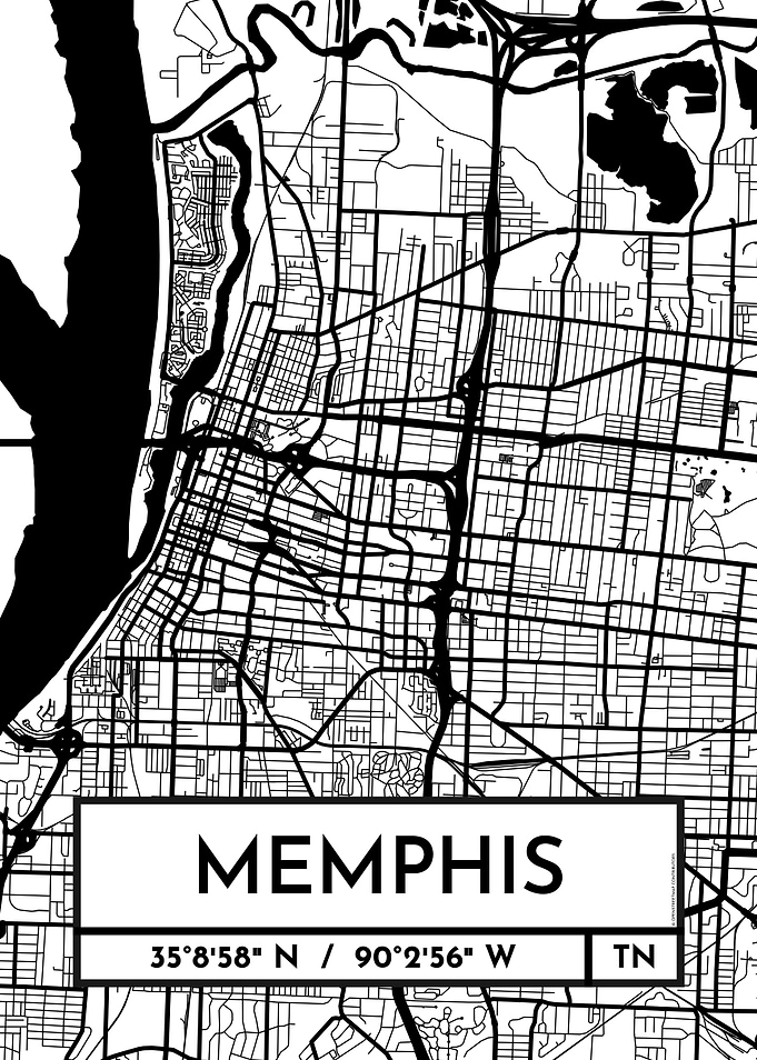 Memphis City Map Design