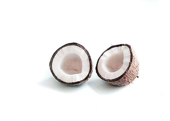 two halves of coconut