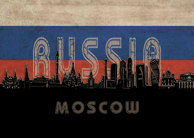 moscow skyline flag