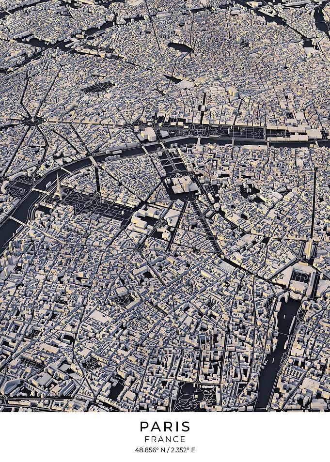 Paris 3D City Map