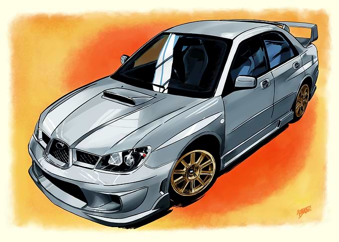 Silver rally car