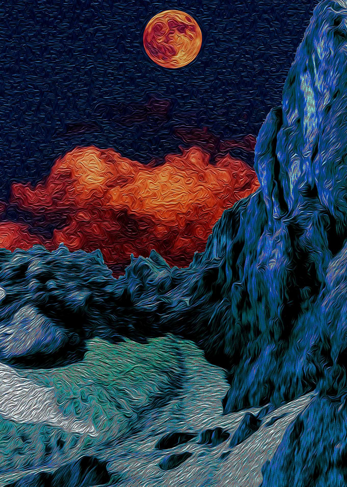 Sci fi Moon Space Mountain