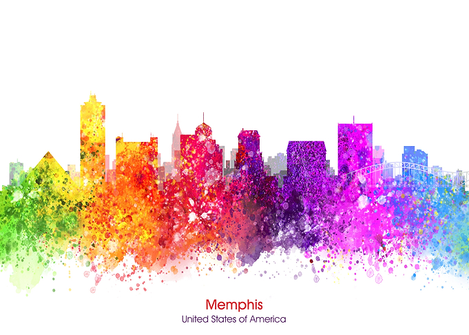 memphis color cityscape