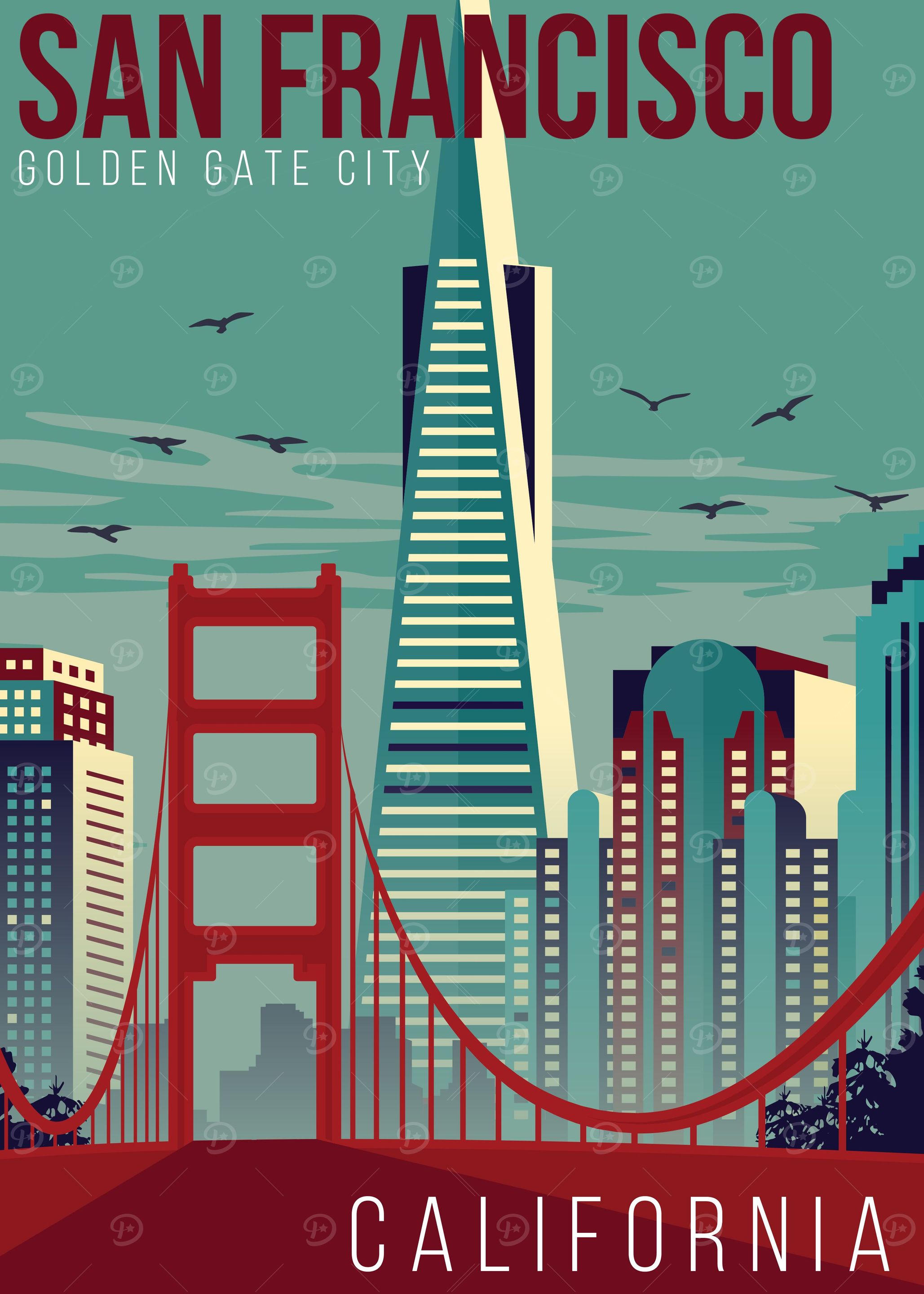 San Francisco Retro Poster