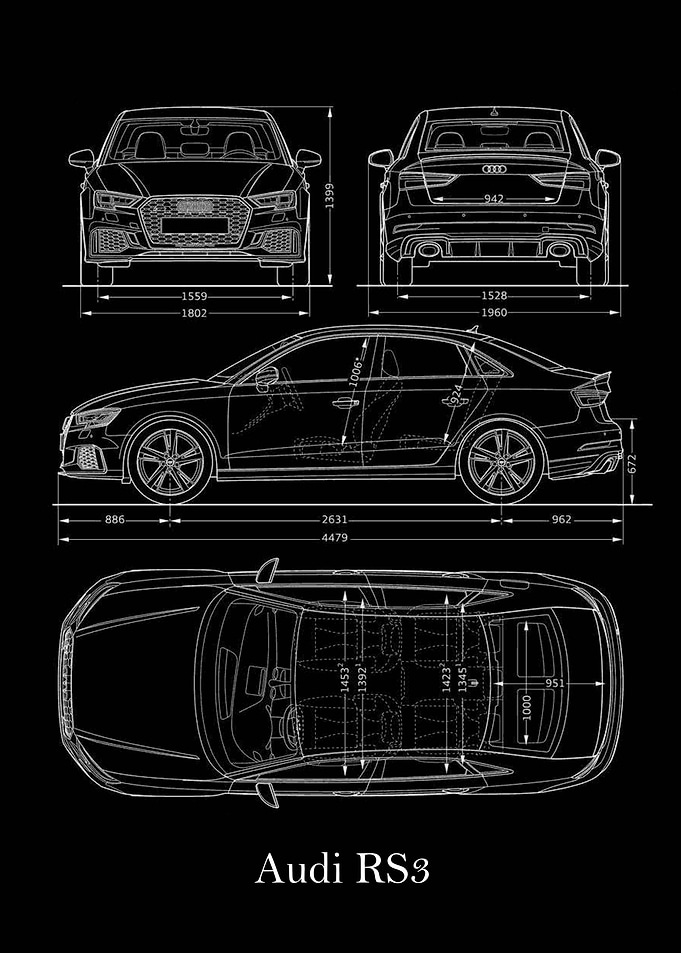 Audi RS3 2017 Blueprint