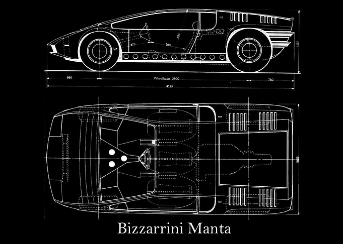 Bizzarrini Manta blueprint