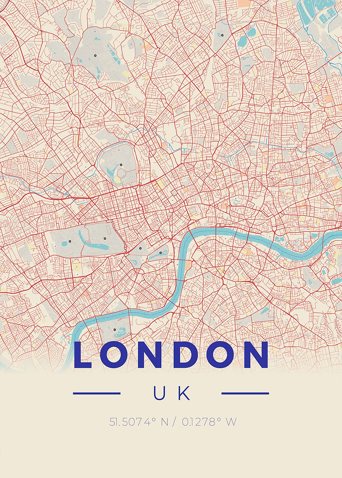 London Vintage Map Style