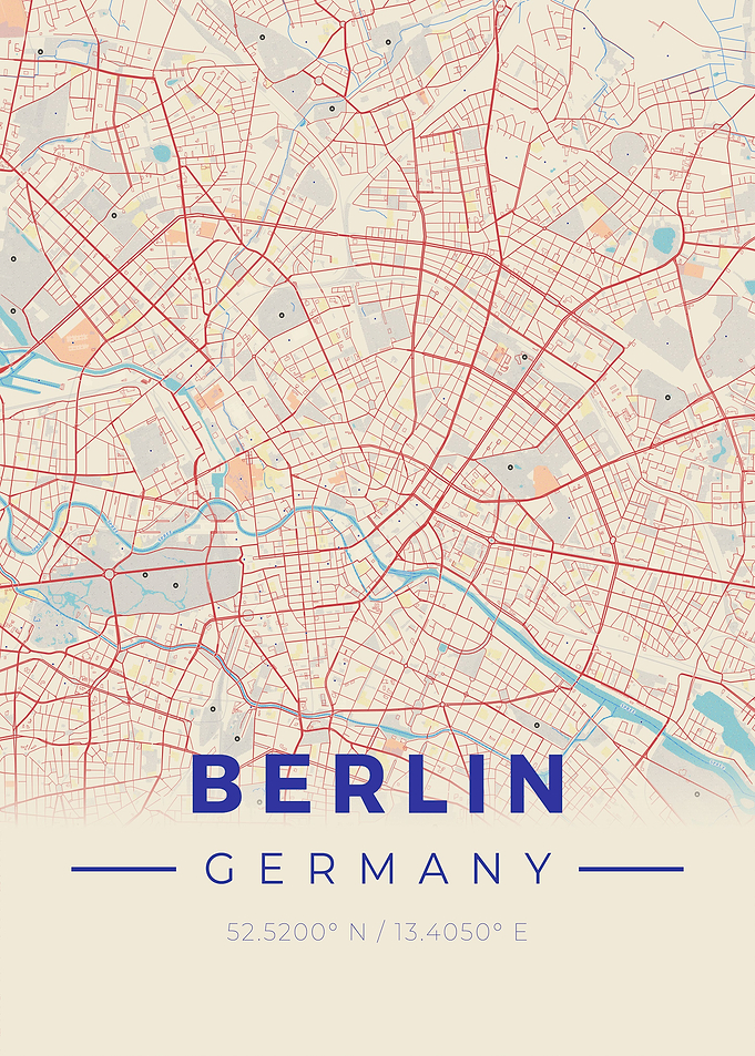 Berlin Vintage Map Style