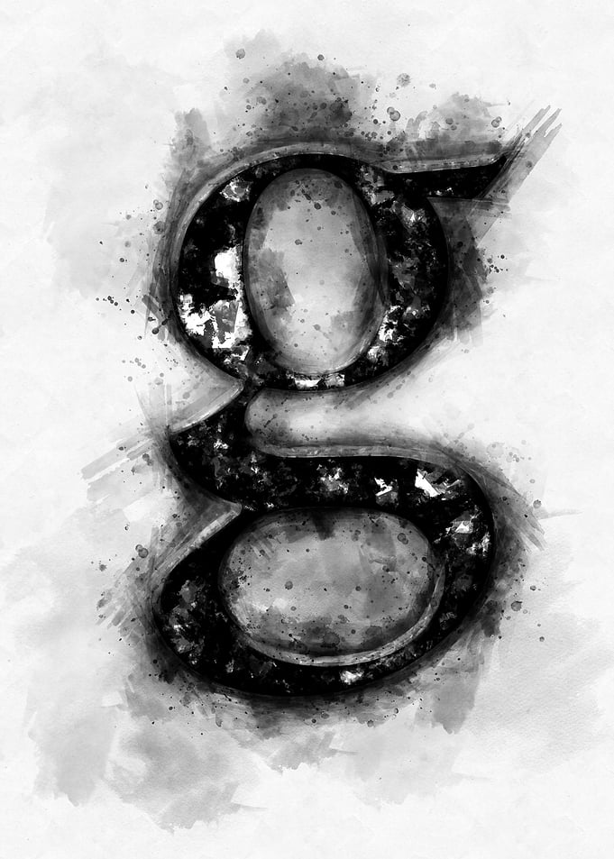 g small letter watercolor