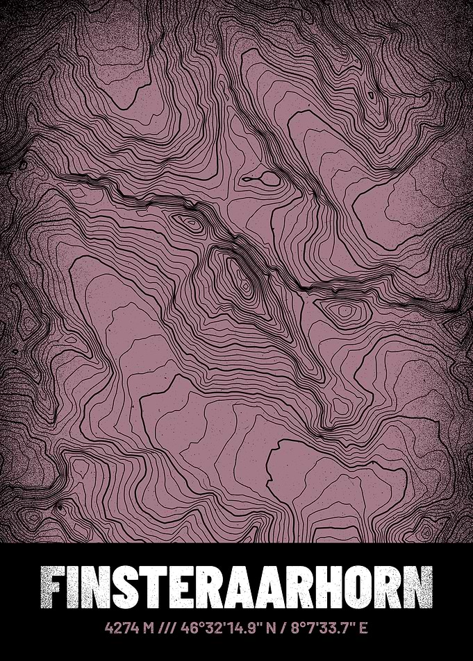 Finsteraarhorn Topo Map