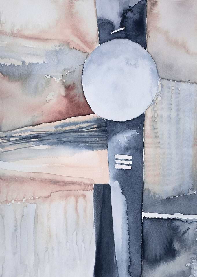 Pink navy watercolor