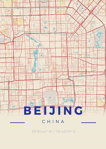 Beijing Vintage Map Style