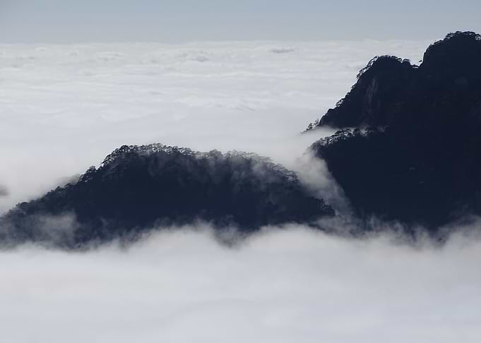 mountains in the clouds