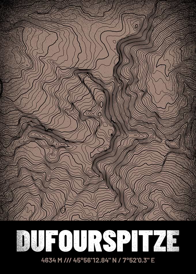 Dufourspitze Topo Map