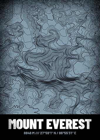 Mount Everest Topo Map