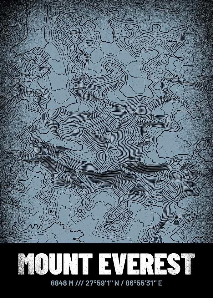 Mount Everest Topo Map