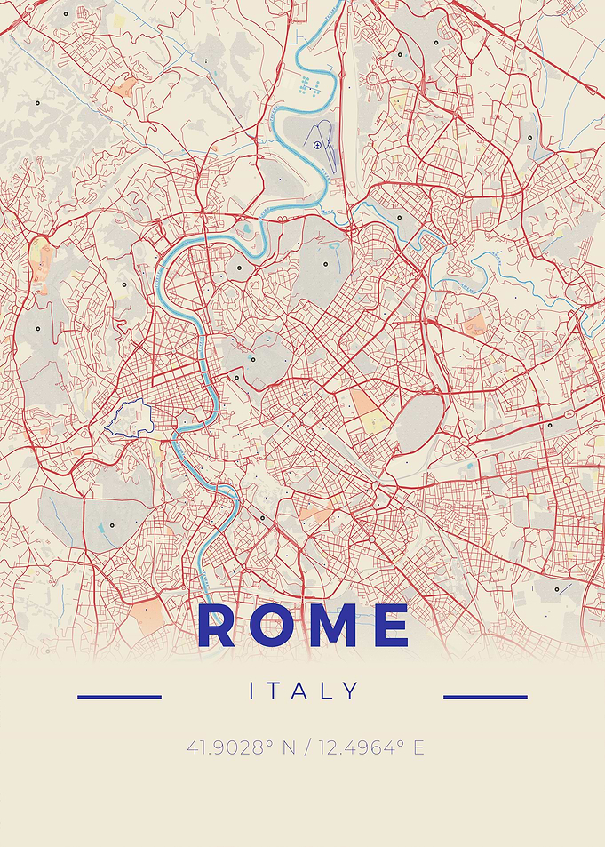 Rome Vintage Map Style