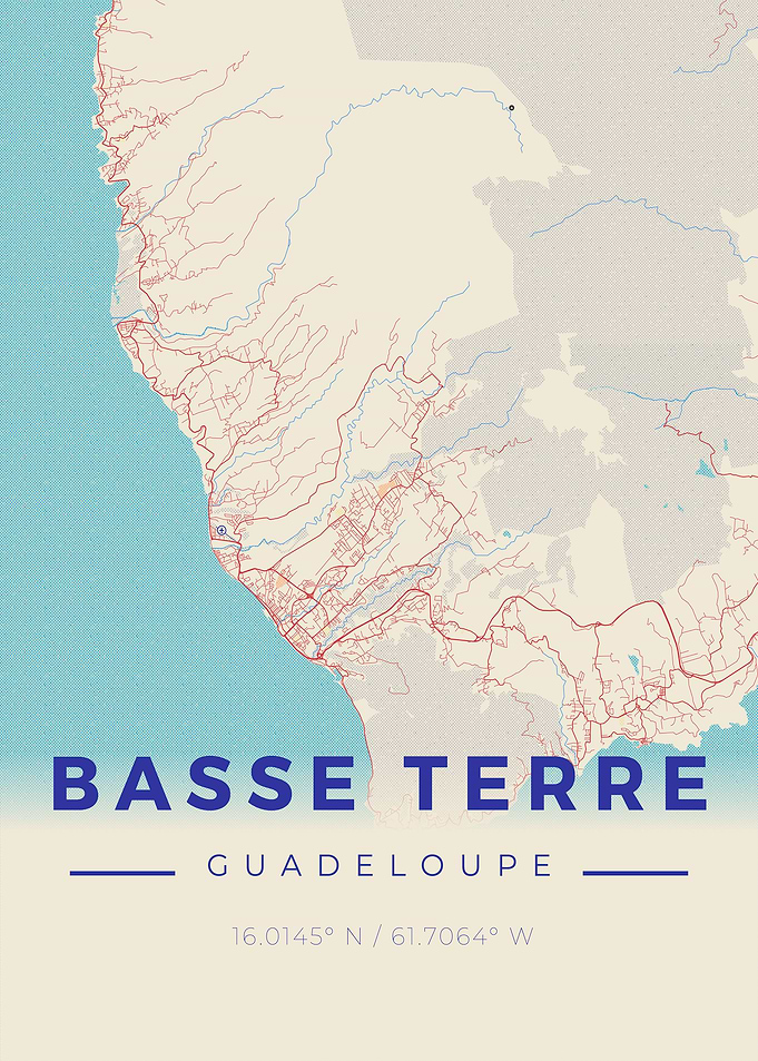 Basse Terre Vintage Map