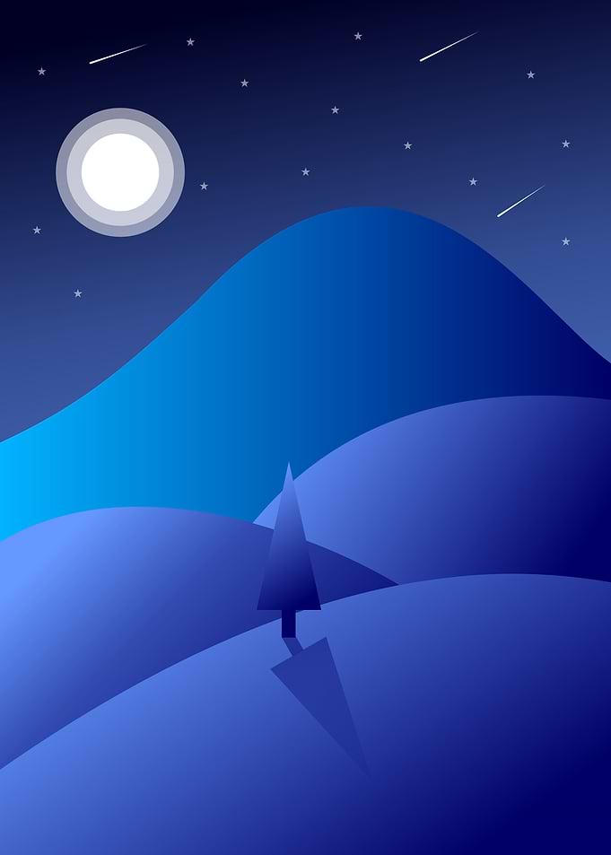 Night Minimalist Landscape