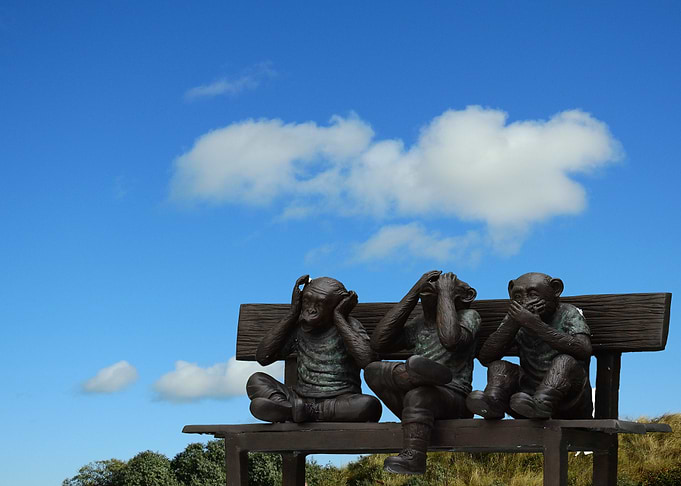 bench blue cloud