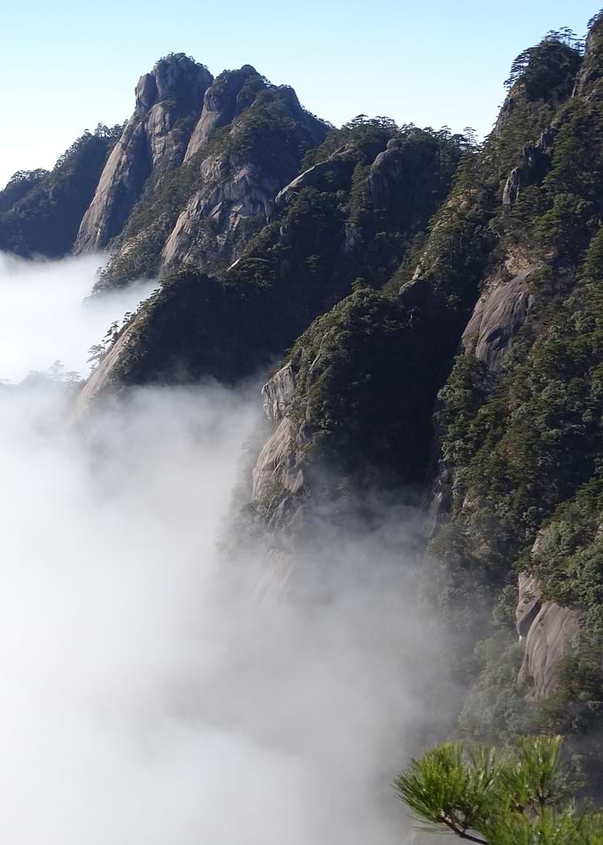 mountains in the clouds