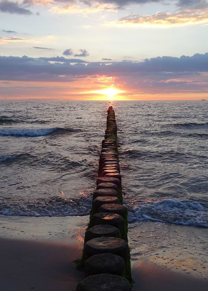 sunset and the baltic sea