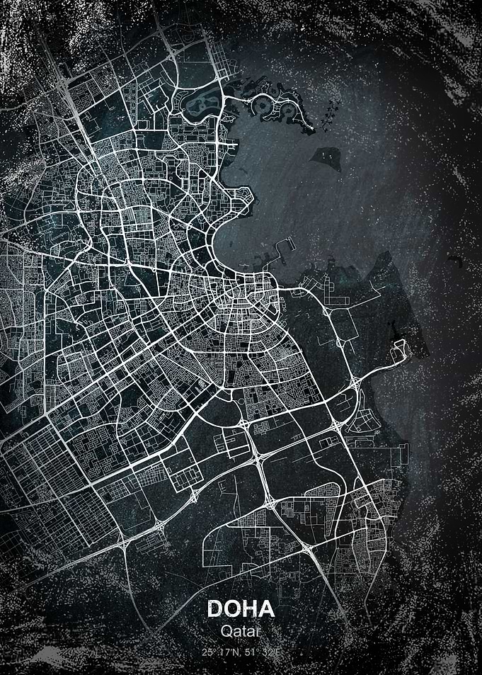 doha qatar chalk map