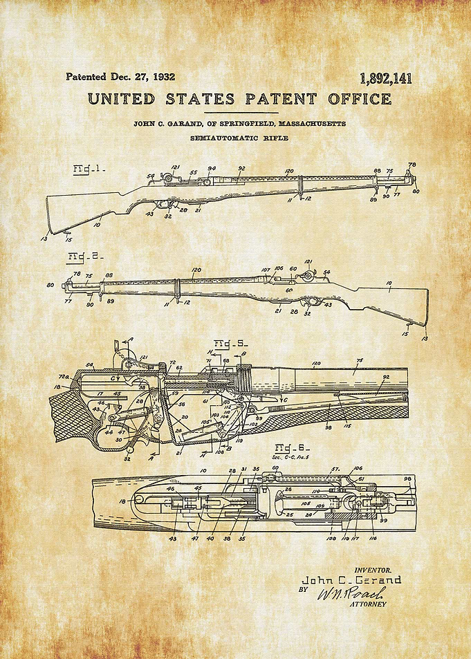 M1 Garand Rifle Patent 193